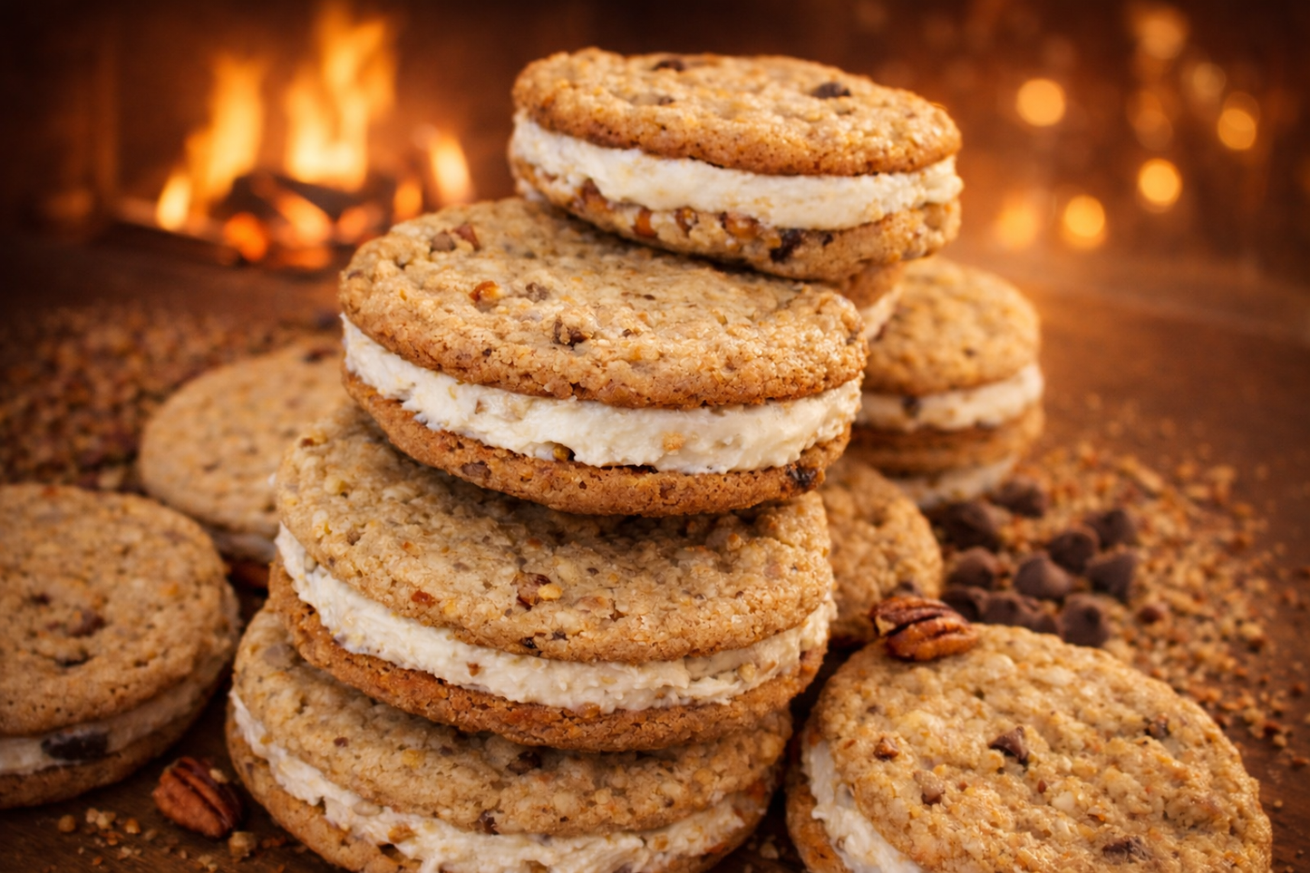 Maple Pecan Sandwich Cookies