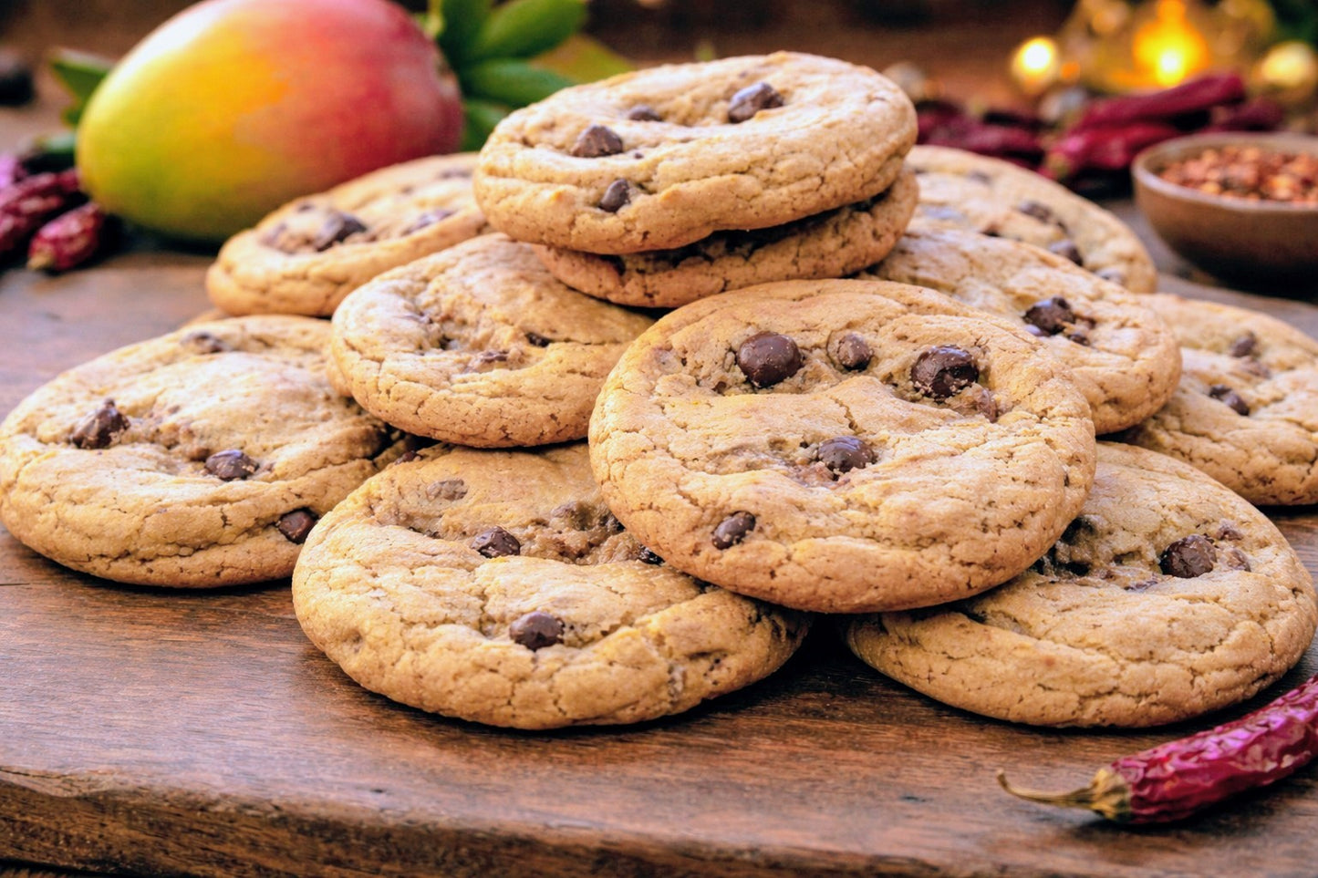 Spicy Mango Dark Chocolate Cookies