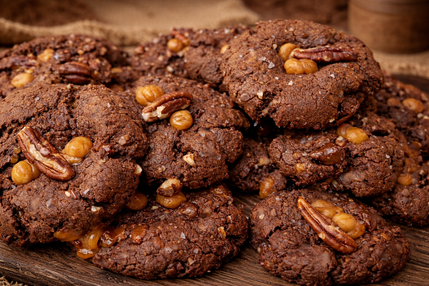 Chocolate Turtle Cookies