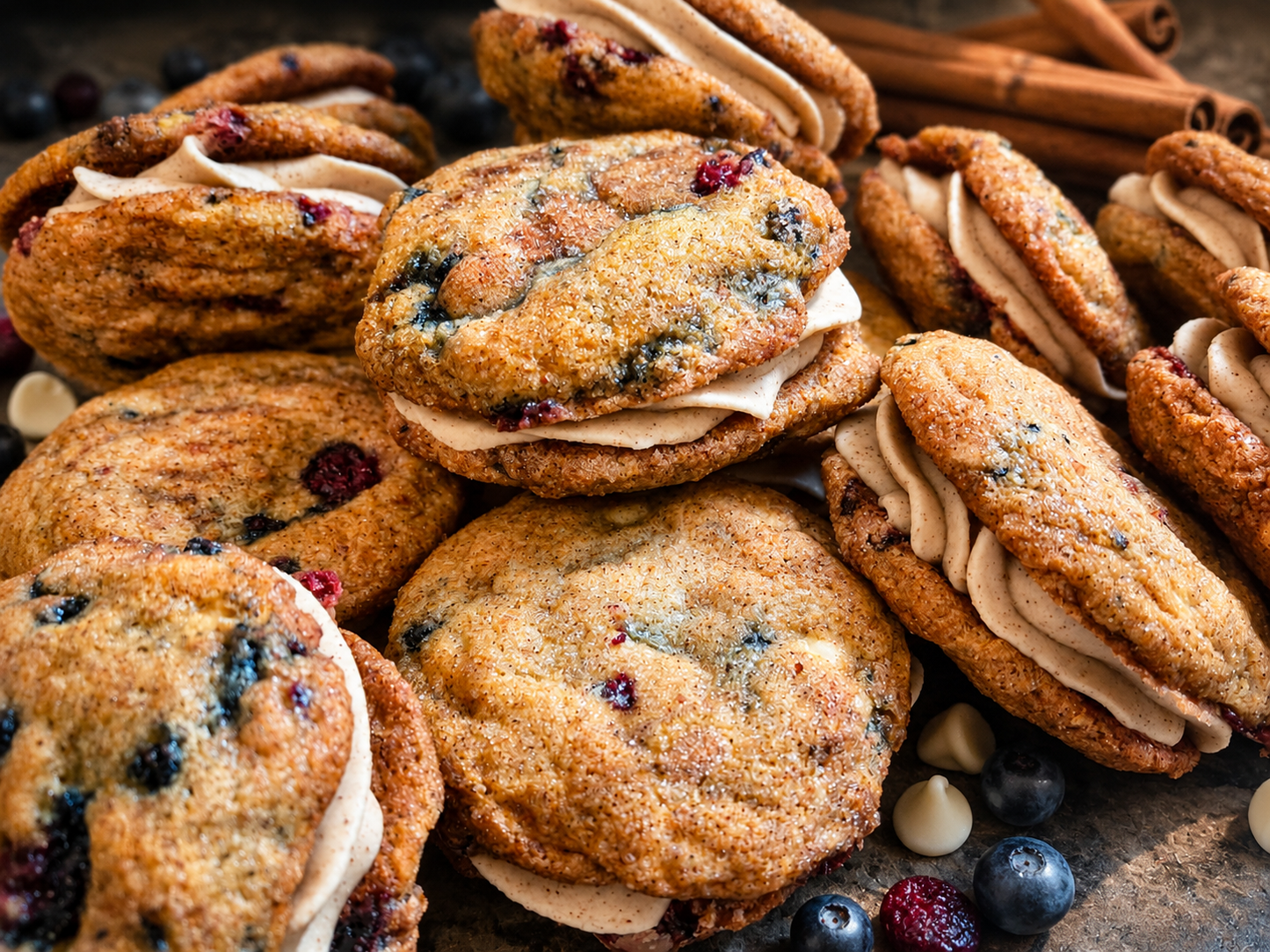 Blueberry White Chocolate Cinnamon Cookies