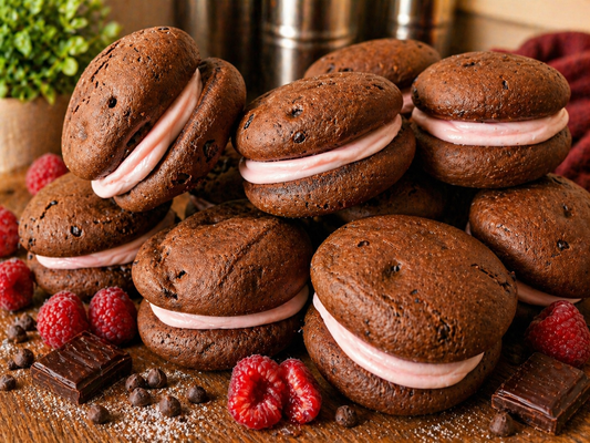 Chocolate Raspberry Whoopie Pies