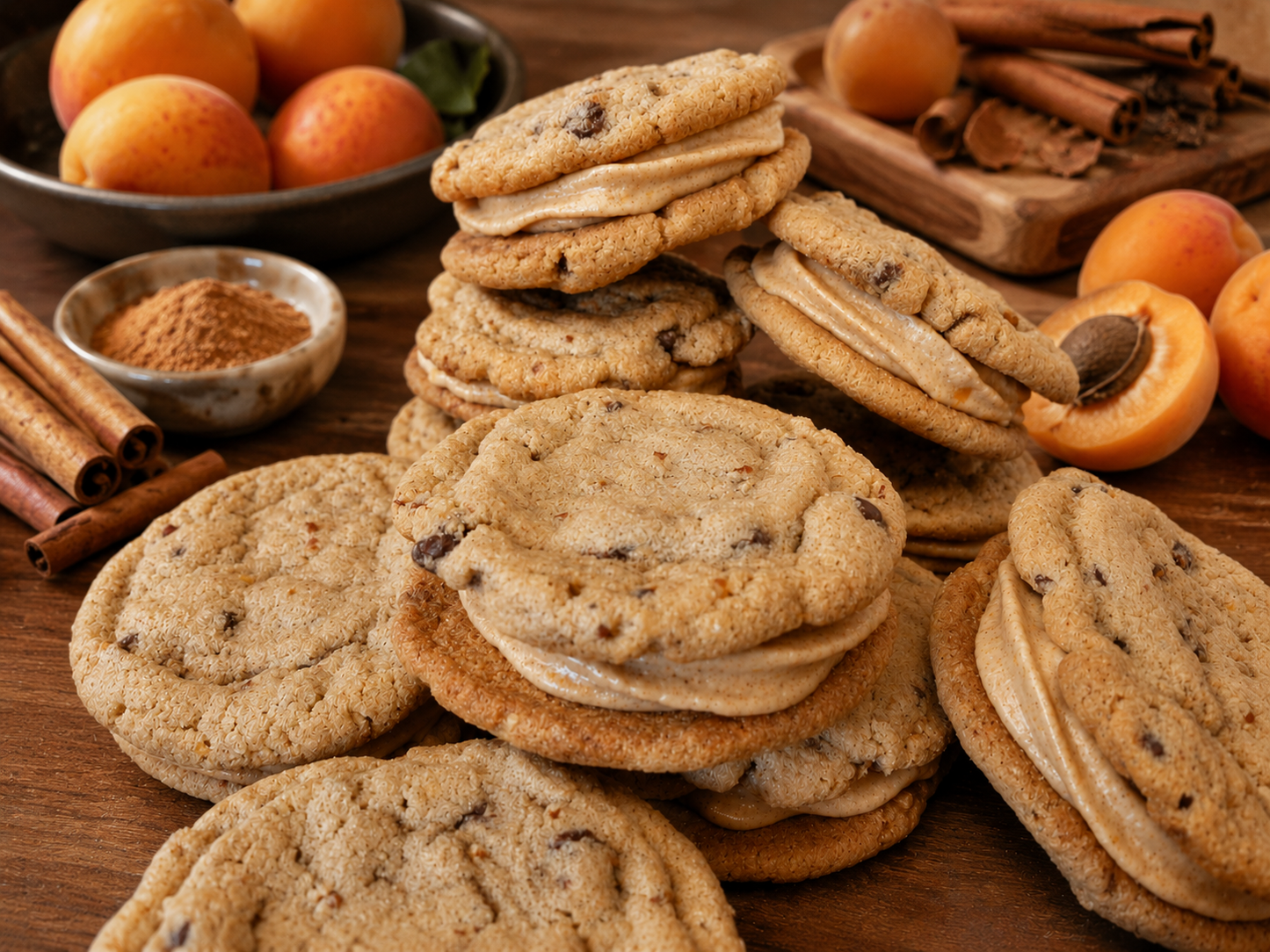 Maple Pecan Apricot Cream Cookies