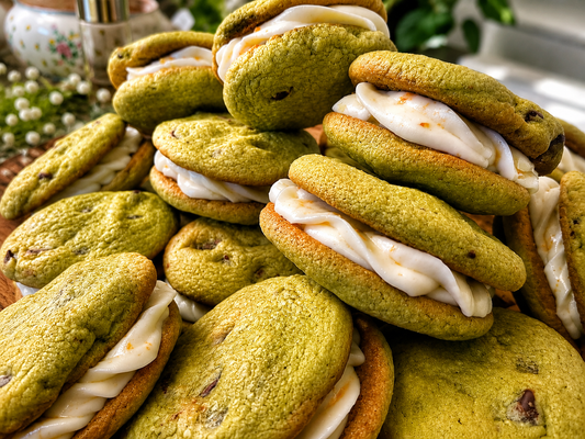 Japanese Matcha Marmalade Cream Cheese Sandwich Cookies