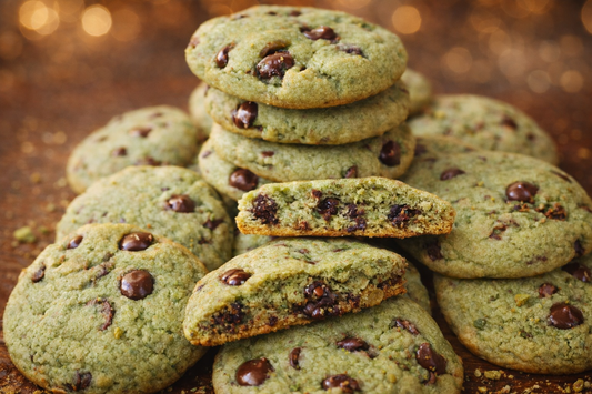 Sweet Haven Pistachio Velvet Chocolate Chip Cookies