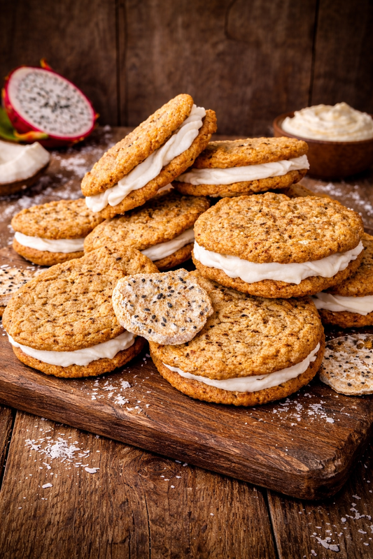 Dragonfruit Coconut Cream Sandwich Cookies