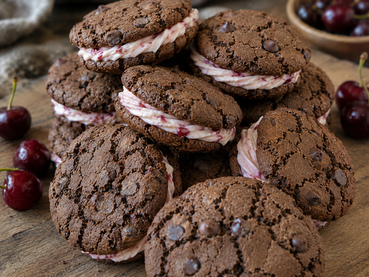 Double Chocolate Cherry Cream Cookies