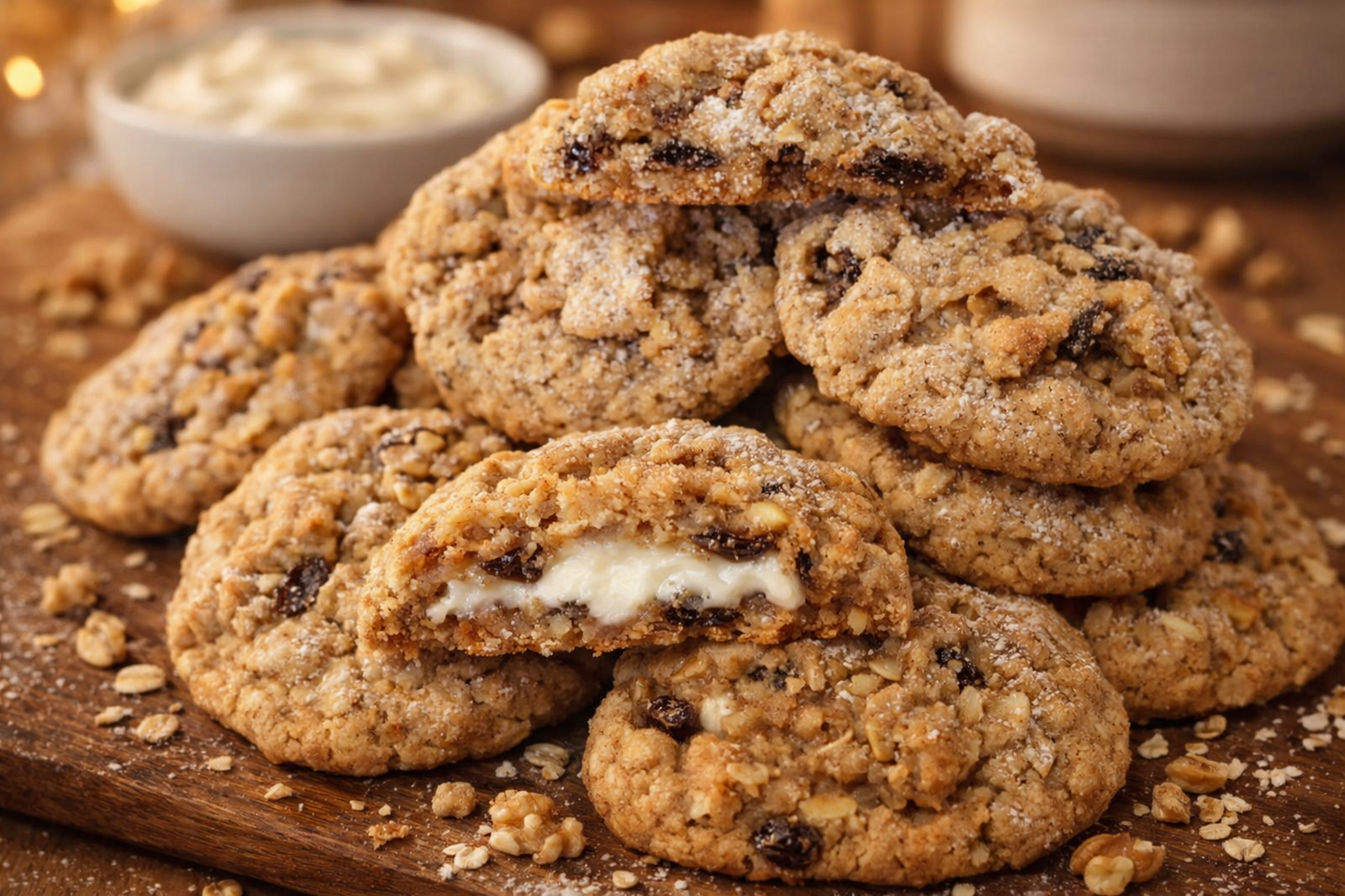 Cinnamon Stuffed Oatmeal Raisin Cookies