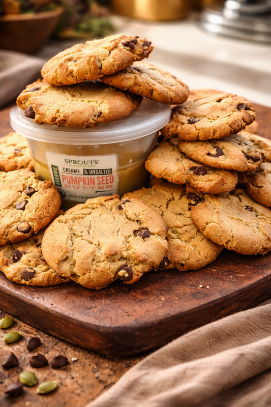 Pumpkin Seed Butter Chocolate Chip Cookies