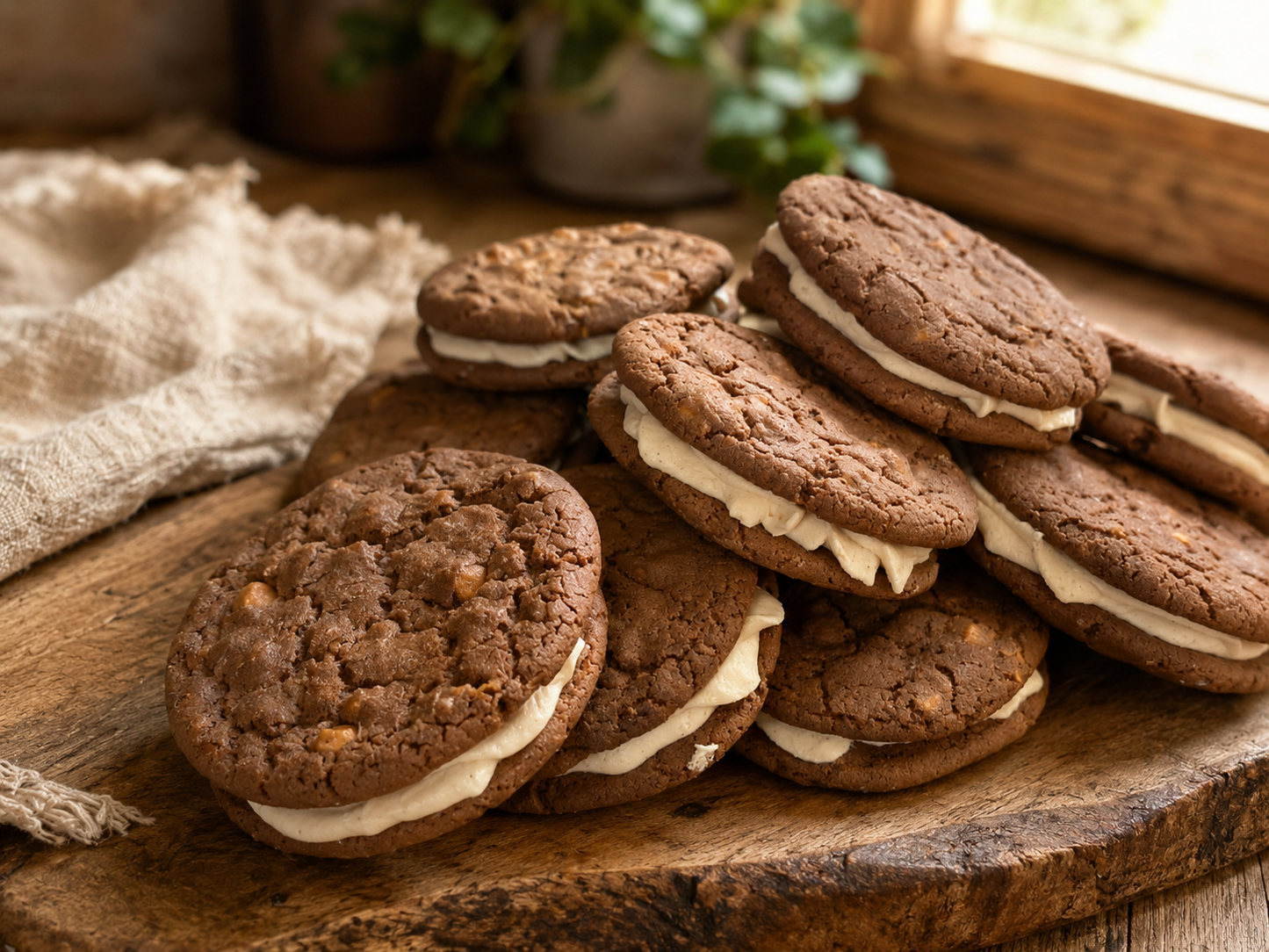 Chocolate Butterscotch Cookies with Brown Sugar Buttercream