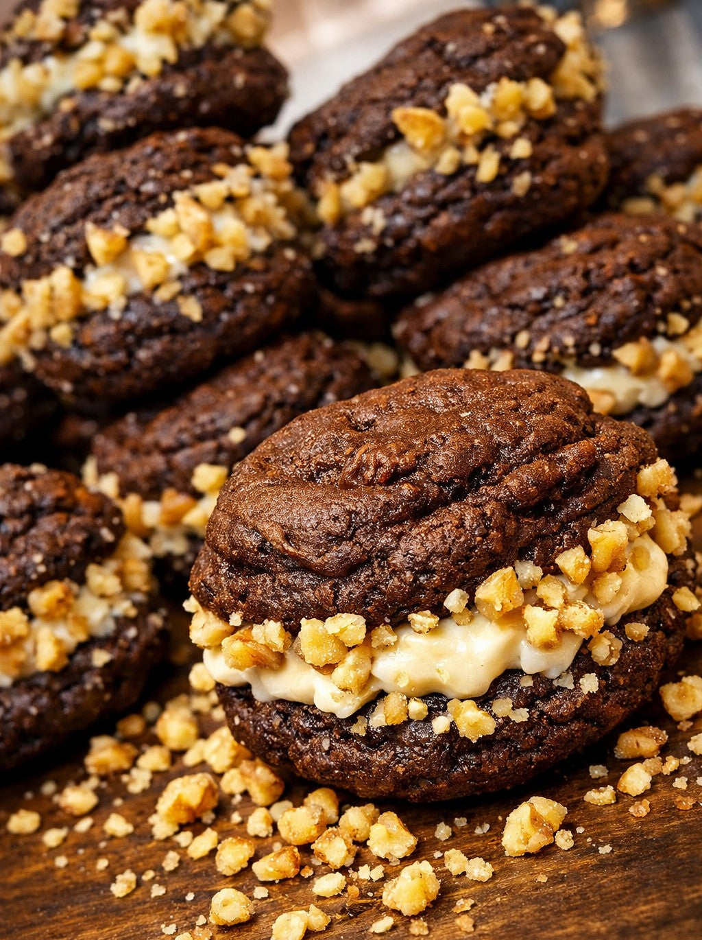 Triple Noir Walnut Crème Cookies