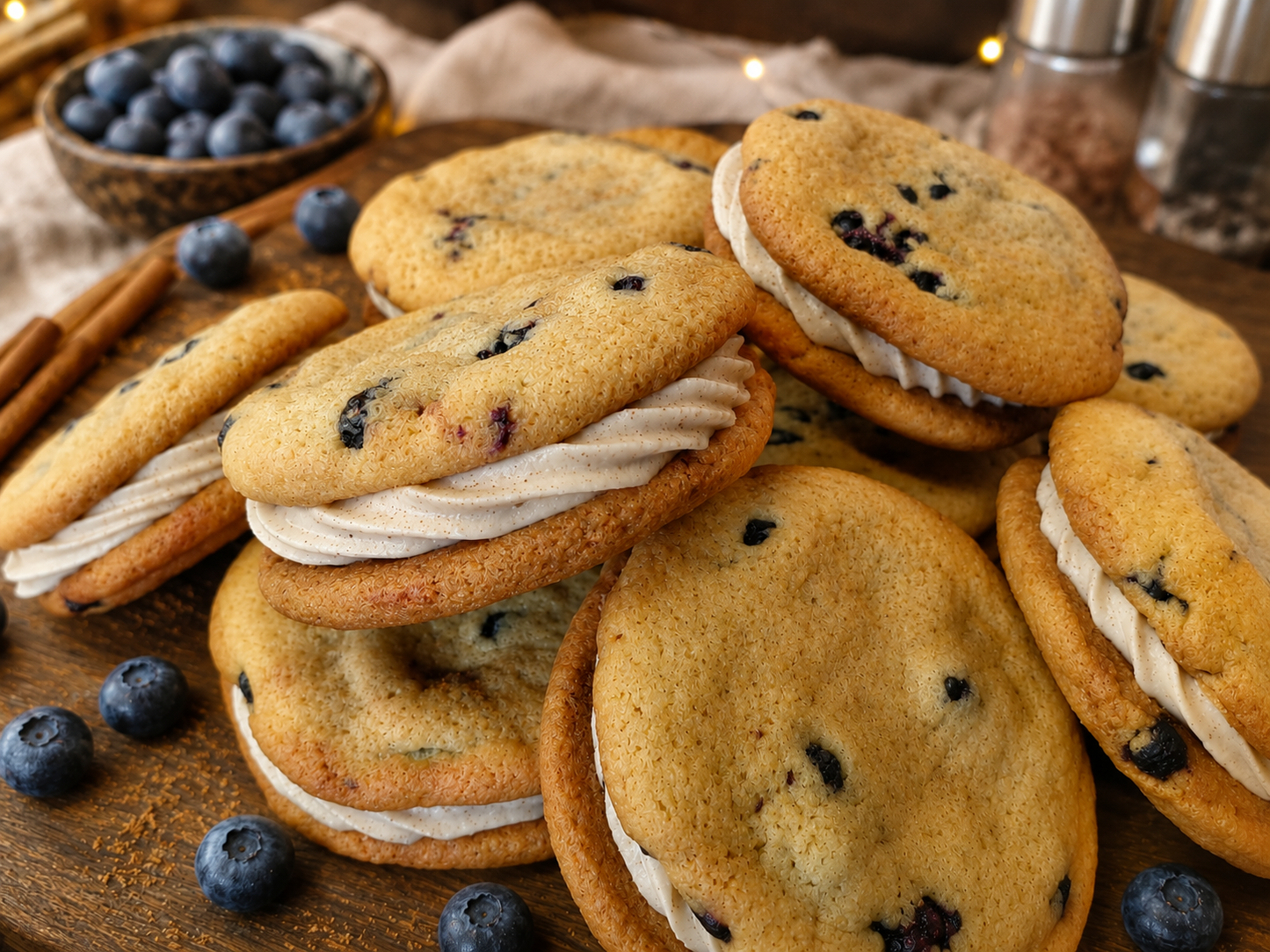 Blueberry Cinnamon Cream Cookies