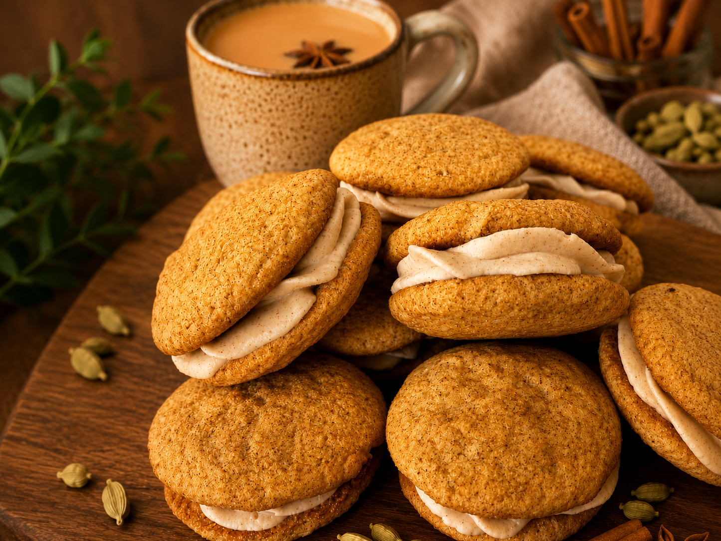 Chai Tea Cookie Sandwiches