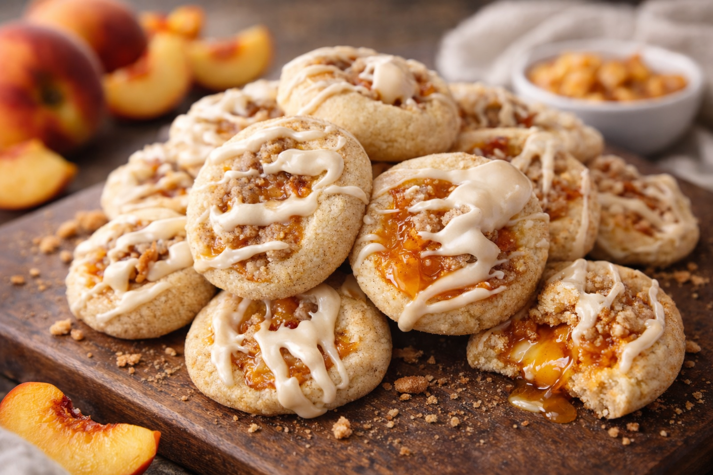 Sweet Haven Peach Cobbler Crumble Cookies