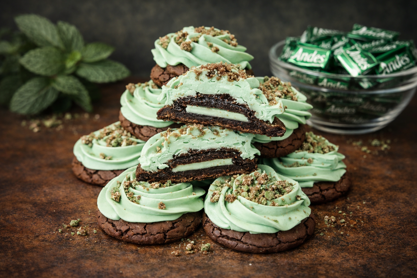 Grasshopper Cream Cookies