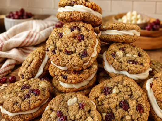 Cranberry Oatmeal White Chocolate Cream Cookies