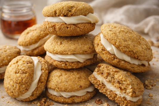 Pumpkin Walnut Maple Buttercream Cookies
